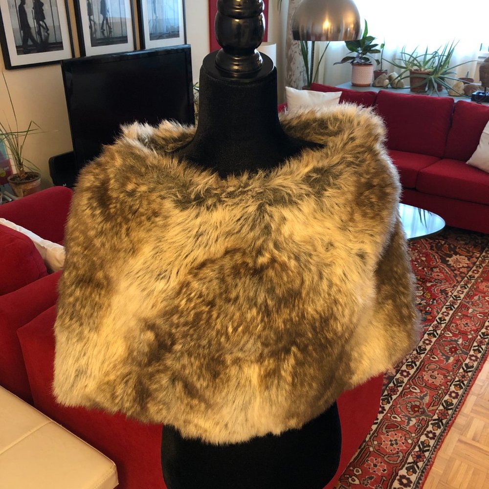 Plush Faux Fur Stole/Shrug/Shawl/Mini Skirt
